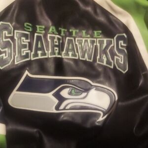 NFL Seattle Seahawks Mens Jacket - Navy Blue Silver Green